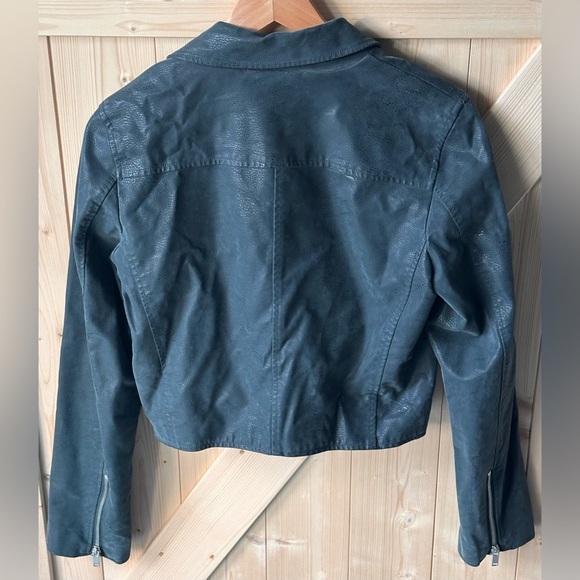 Urban Outfitters Women's Faux Suede Leather Jacket Green Size Medium - Picture 6 of 11